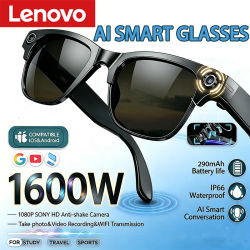 Lentes Inteligentes con IA de Lenovo, 800MP, Multifuncionales, Fotocromáticas, Llamadas Bluetooth, Fotos, Videos, Música, Traducción, Nuevas