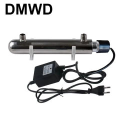 DMWD 110V/220V esterilizador de agua UV de acero inoxidable lámpara de tubo ultravioleta filtro de desinfección de bebidas directas purificador de tanque de acuario