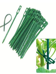 50/100 unidades de abrazaderas ajustables de plástico para plantas, reutilizables, para soporte de árboles de jardín, enredaderas, tallos de tomate y clips.