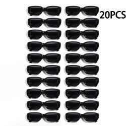 20 piezas gafas De Sol cuadradas negras Vintage para mujer, gafas De Sol rectangulares pequeñas De marca De lujo para mujer, gafas De Sol con espejo transparente Degradado