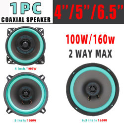 1 unidad de altavoces coaxiales universales para coche de 4/5/6,5 pulgadas, sistema de audio para automóvil de alta fidelidad, subwoofer de rango completo que mejora el sonido del automóvil.