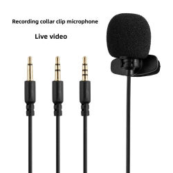 MC01A portátil externo 3,5mm manos libres Mini Cable Collar Clip solapa Lavalier micrófono para PC portátil altavoz Lound
