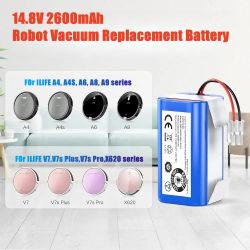 Batería de Robot aspirador de 14,8 V y 2,6 Ah para iLife A4, A40, A4S, A6, A8, V7, V7s V7s pro v50 pro W400, baterías de Robot INR18650 M26-4S1P