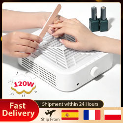 Aspiradora Profesional Turbo sin Escobillas para Polvo de Uñas, Colector de Polvo de Uñas de 120W con Fuerte Succión y 3 Ajustes de Velocidad