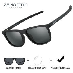  ZENOTTIC Gafas de sol graduadas cuadradas de moda Gafas de sol polarizadas para miopía Gafas de sol ópticas para hombres