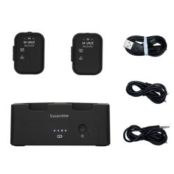 M-VAVE SWS12 WP-12 2,4G sistema de Monitor de auriculares inalámbricos, transmisor recargable 2 receptores con botón de volumen, función de silencio