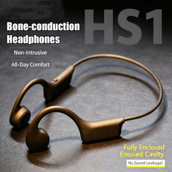 Auriculares Bluetooth de Conducción Ósea HS1, Auriculares Deportivos Inalámbricos con Sonido HiFi para Correr, Estéreo Sin Inserción en el Oído