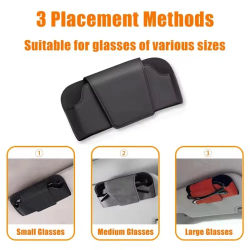 Estuche para Gafas de Coche, Visera Solar para Auto, Soporte para Gafas de Gamuza, Clip para Gafas de Sol, Porta Tarjetas y Boletos, Accesorios Universales para el Interior del Vehículo