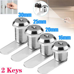 Cerradura para cajón de gabinete, caja de correo, cerradura de leva, cerradura de lengüeta para puerta de armario con 2 llaves, herrajes para muebles