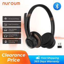 Nuroum-auriculares inalámbricos HP30 para sistema de conferencias, cascos de oficina con Bluetooth y cancelación de ruido IA