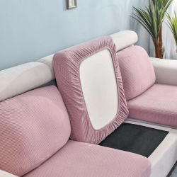 Funda de cojín de sofá en forma de L de felpa de terciopelo para sala de estar, muebles elásticos, funda para sofá, Chaise Longue, funda elástica para asiento de sofá