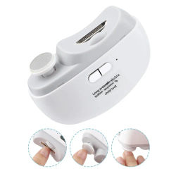 Cortauñas eléctrico para bebés y adultos, 2 velocidades, recargable, con luz, 2 en 1, herramienta de manicura para pulir y esmerilar.