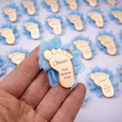 Espejo Acrílico Personalizado con Huella de Bebé, Recuerdo para Fiesta, Nombre Personalizado, Primer Cumpleaños, Decoraciones para Baby Shower, Regalo Conmemorativo