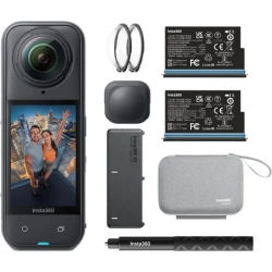 Insta360 X5 Edición Bundle - 360 ° Cámara de acción - 8K - WiFi y Bluetooth - FlowState - Resistente al agua - 185 minutos de duración de batería