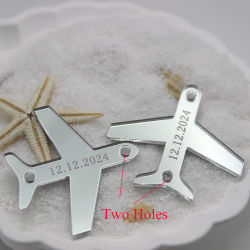 50 Uds. De dijes de avión para invitaciones de boda de destino, etiquetas de avión personalizadas, decoración de fiesta, etiqueta de decoración de boda para Baby Shower