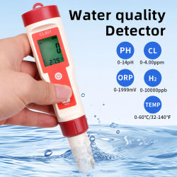 Medidor de cloro 5 en 1, medidores de PH ORP H2, Detector de temperatura Cl2, Monitor de calidad del agua, herramienta de prueba, filtro para piscina, SPA, agua