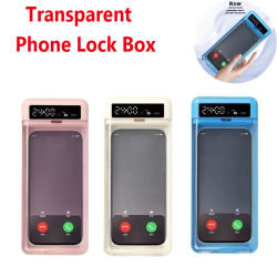 Caja de Bloqueo de Teléfono Transparente con Pantalla, Dispositivo de Autodisciplina, Temporizador Inteligente, Caja de Bloqueo de Teléfono para Estudiantes, Gestor de Tiempo para Teléfono