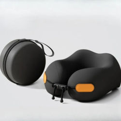 Almohada de espuma viscoelástica para el cuello, almohada de viaje, almohada portátil en forma de U para avión o oficina, soporte cómodo para el hogar