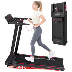 CITYSPORTS PRO Cinta de Correr, Cinta de Correr con Inclinación 8%, equipo de fitness, aplicación y altavoz Bluetooth, 1-12 km/h, 120 kg
