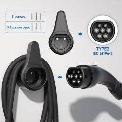 AFEEV-soporte de cargador EV tipo 2, soporte de enchufe para montaje en pared, enchufe de caja de pared, pistola de carga de coche eléctrico para cargador IEC 62196-2