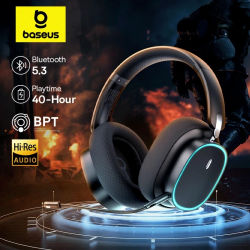 Auriculares Inalámbricos para Juegos Baseus GH02 con Micrófono, Auriculares Over-Ear, Bluetooth 5.3, Controlador de 40 mm, 2.4G/Inalámbricos/Cable, RGB