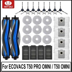 ECOVACS T50 PRO OMNI / T50 OMNI accesorios cepillos laterales principales paños de fregona filtros HEPA bolsas de polvo Robot repuestos de aspiradora