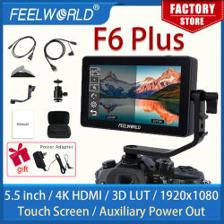 Monitor Portátil FEELWORLD F6 PLUS de 5.5 Pulgadas, HDMI, 3D LUT, Pantalla Táctil, Monitor de Campo para Cámara DSLR, IPS FHD1920x1080, Monitor 4K HDMI