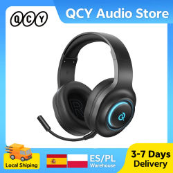 QCY Heroad V200 auriculares supraaurales Bluetooth 6,0 auriculares inalámbricos controlador de 50mm sonido envolvente 7,1 auriculares para juegos RGB con micrófono