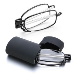 Gafas de lectura plegables con patas telescópicas de rotación portátil, incluye estuche para gafas, gafas para presbicia, gafas para hipermetropía
