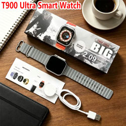 Reloj Inteligente Original T900 Ultra de 49mm 2.09" con Cargador Inalámbrico, Llamadas Bluetooth, Monitor de Ritmo Cardíaco, Reloj Deportivo para Hombres y Mujeres, Compatible con IOS y Android