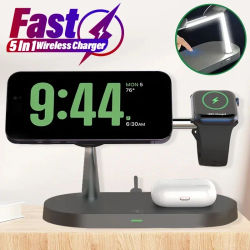 Soporte de cargador inalámbrico 3 en 1 magnético para iPhone 12 13 14 15 16 estación de carga rápida para Apple Watch 9 8 7 6 5 Airpods 2 3 Pro