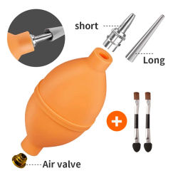 Equipo de fotografía polvo de lentes Boquilla de metal Soplador de aire y juego de cepillos, adecuado para limpiar teclados de plantas suculentas