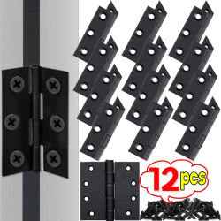 Bisagra de puerta de acero inoxidable, bisagras planas para ventana, gabinete, conector de puerta, estantería, caja de madera, herramienta para muebles del hogar, 12/6/3/2/1 ud.