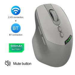 Ratón inalámbrico Bluetooth pantalla Digital silencioso 500mAh recargable 7 botones ratón Universal de oficina