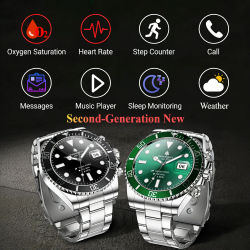 Innovador reloj inteligente de negocios, diseño de lujo, rastreador de ejercicios, llamada Bluetooth, Monitor de ritmo cardíaco y sueño, reloj inteligente para Android iOS