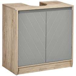 HOMCOM Mueble para Debajo del Lavabo con Estante Ajustable 60x30x59,8 cm