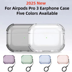 Funda transparente para AirPods Pro 3 con llavero con cordón y Kit de limpieza, funda protectora suave de TPU a prueba de golpes para AirPods Pro 3
