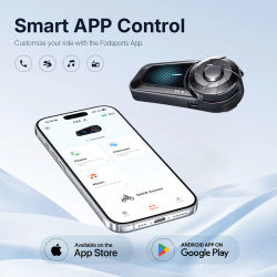 Intercomunicador para Motocicleta Fodsports FX-S, Auriculares Bluetooth para Casco, Intercomunicador BT5.4, Compatible con APP.