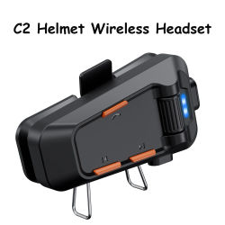 Nuevo C2 casco de motocicleta auriculares Bluetooth intercomunicador inalámbrico IPX5 impermeable cancelación de ruido inteligente música compartir FM