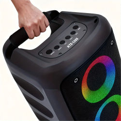Funda protectora de mango para altavoces portátiles JBi Boombox 1/2/3, mango antideslizante, tela duradera con diseño a cuadros negro