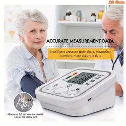 Tensiómetro Eléctrico de Brazo, Monitor de Presión Arterial Digital, Medidor de Frecuencia Cardíaca y Pulso, con Retroiluminación, Automático, para el Hogar