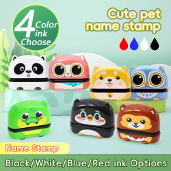 Sello de nombre personalizado negro/azul/rojo/blanco, pinturas Personal para estudiantes y bebés grabados, resistente al agua, sin decoloración, sello de nombre para jardín de infantes