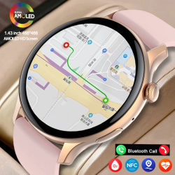 2026 nuevo reloj inteligente AMOLED verdadero pantalla de mujer siempre muestra el tiempo 466*466 HD rastreador de salud llamadas de voz NFC Smartwatch mujeres