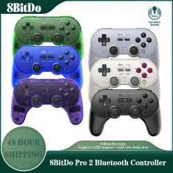 8Bitdo Pro 2 Bluetooth Gamepad Control con Hall para Switch PC macOS Android Steam Raspberry Pi Nintendo Switch controlador de juego