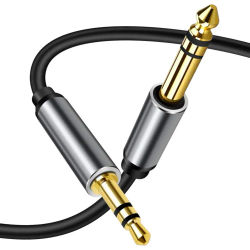 Cable Auxiliar Estéreo de 3.5mm a 6.35mm (1/4 de Pulgada) y de 6.5mm a 3.5mm (1/8 de Pulgada) con Conector TRS para Laptop, Guitarra, Mezclador, Amplificador y Altavoz