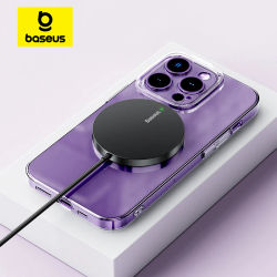 Cargadores inalámbricos magnéticos Baseus de 15W para iPhone 15 cargador inalámbrico Qi almohadilla de carga rápida para iPhone 13 12 Mini cargador de teléfono