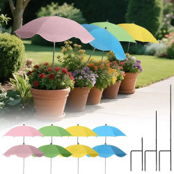 Paraguas de sombra de plantas con estaca de Metal, tela resistente a la intemperie para sombra de sol, plantas al aire libre, flores, protección solar en maceta, suministros de jardín