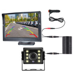 Cámara de visión trasera Universal para coche, Monitor de 5 pulgadas para camión, pantalla HD LED, visión nocturna, impermeable, Paking Bus, seguridad