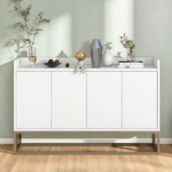 Aparador Rosahqnda con 4 puertas, aparador moderno con puertas sin tiradores, 120x30x80cm, mueble de almacenamiento para cocina y comedor