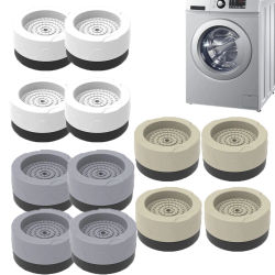 Almohadillas antivibración para lavadora, pies de goma de elevación, nivelador de muebles silencioso antideslizante, amortiguadores universales, Base fija, 4 Uds.